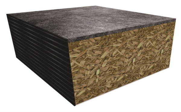 Viðarplata með gráyrjóttu HPL 577 stærð 600 x 600 x 40 mm